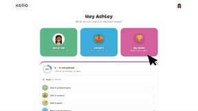 A student's dashboard in Xello. The cursor is clicking My Goals.